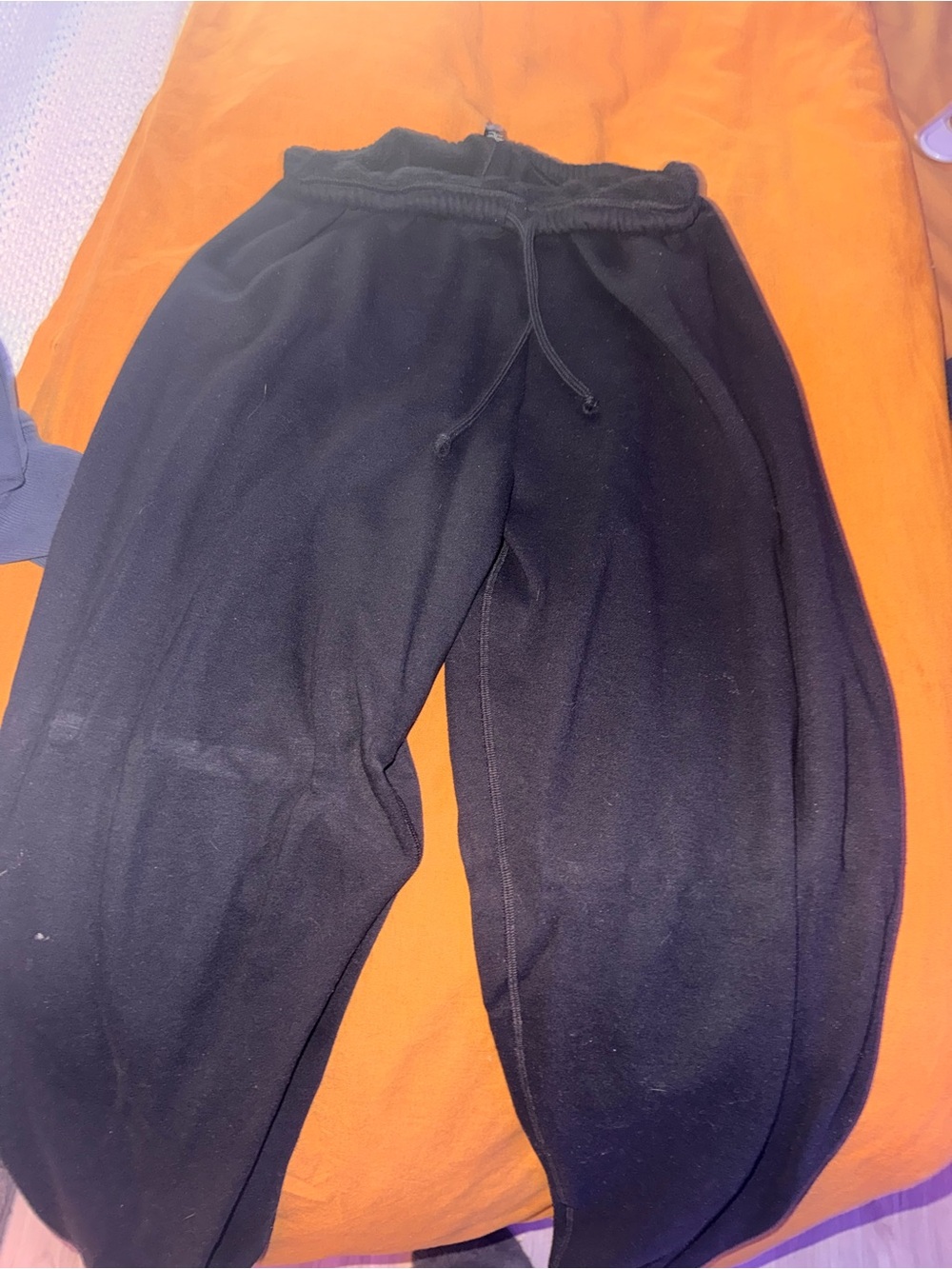 SKIMS Black Kids Jogger Sweatpants with Drawstring Waist